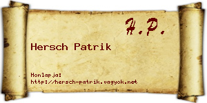 Hersch Patrik névjegykártya